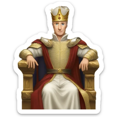 king baldwin IV raising his hand  on throne sticker