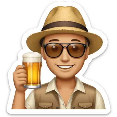 Man enjoying beer sticker