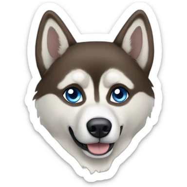 Husky brown with one eye blue and one eye brown sticker