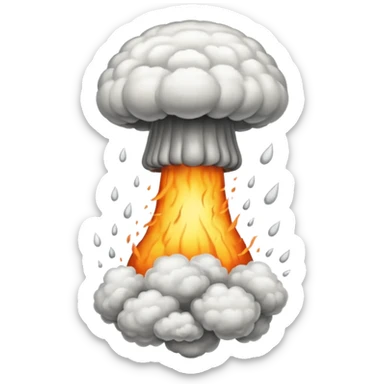 atomic bomb mushroom cloud in the shape of the letter T sticker