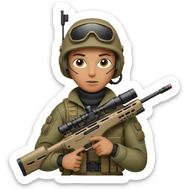 Sniper with laser sticker