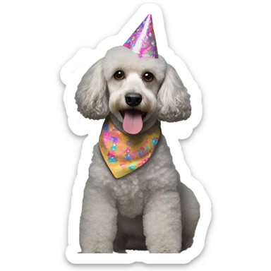 Poodles celebrating sticker