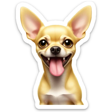 yellow chihuahua with its tongue barely out sticker
