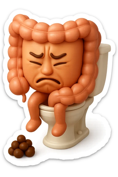 SU QUESTO STILE FAI UN EMOJI STILE IPHONE 3D DI UN INTESTINO CHE sta seduto sul wc e davanti ha una montagnetta di feci a palline stile emoji iphone, FAGLI UN ESPRESSIONE di dolore mentre si sforza E FALLO MOLTO REALISTICO IN 3D sticker