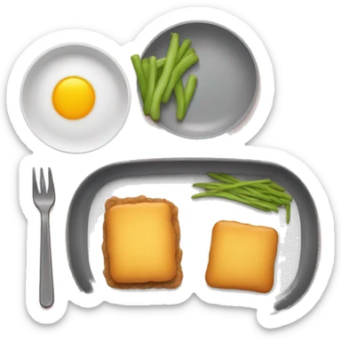 TV dinner tray in the style of iOS emoji sticker