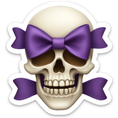 Skull with a bow  sticker