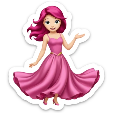princess ariel in pink dress  sticker