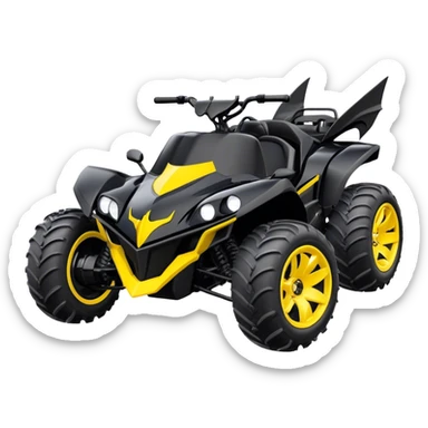batmobile atv quad banshee front with a smile sticker
