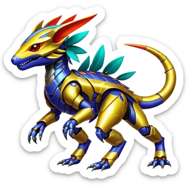  exotic tropical cyber-Protogen-Fakémon-Vernid-creature (full body) sticker