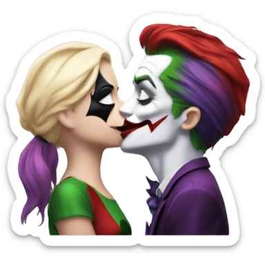 Harley quinn kiss joker  sticker