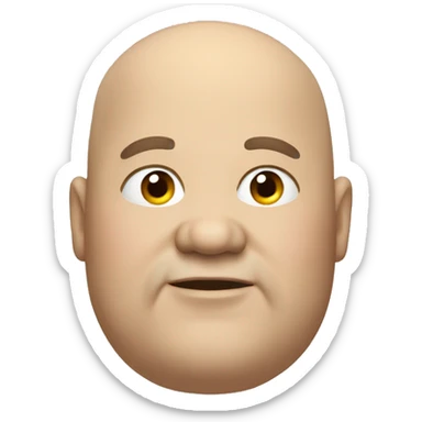 balding fat man  sticker
