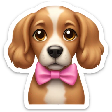 dog wearing a pink bow  sticker