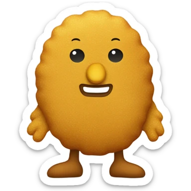 A child dressed in a chicken nugget costume sticker