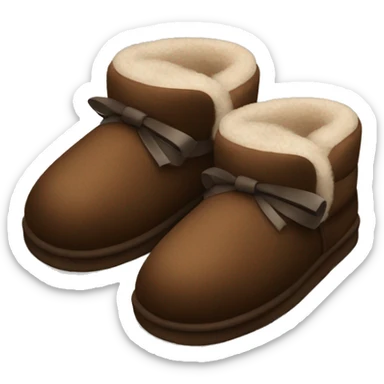 Dark brown UGG slippers with bows sticker