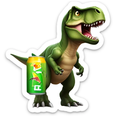T-Rex whit energy drink  sticker