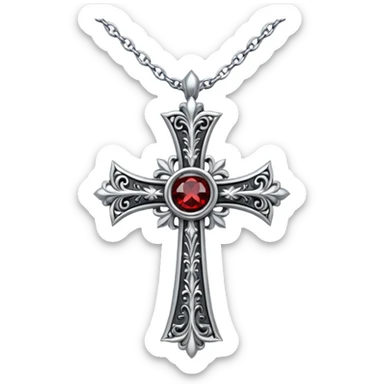 a gothic cross necklace  sticker