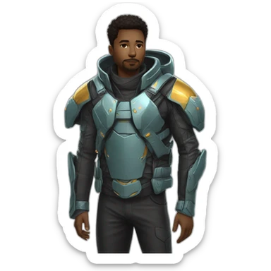 futuristic Galactic Vanguard Jackets armored sticker