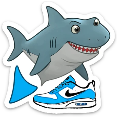 Shark with blue Nikes  sticker