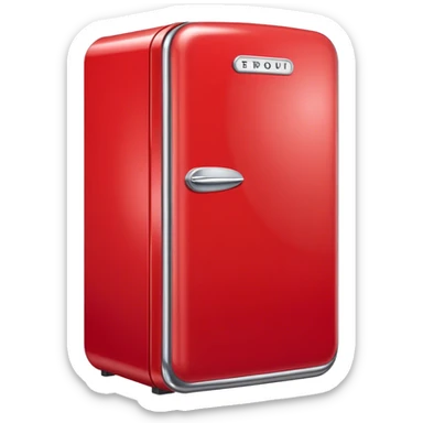 red vintage fridge sticker