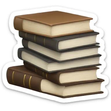 neutral stack of books sticker