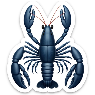 White and black white lobster  sticker