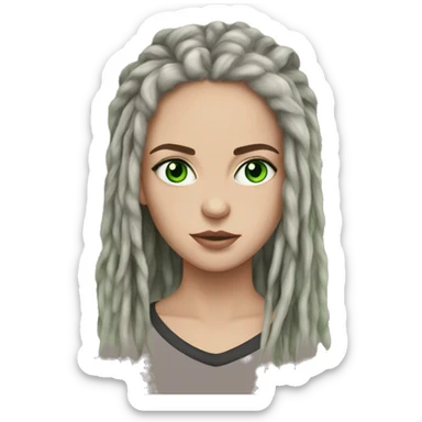 Effy Stonem, portrait, dread-locks, green eyes  sticker