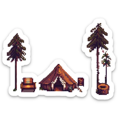 glamping sunset sticker