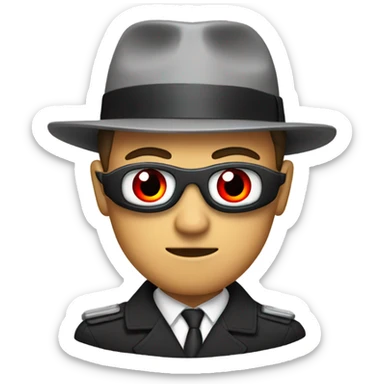 spy with red eyes sticker
