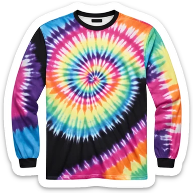 Long sleeve black tie dye shirt sticker