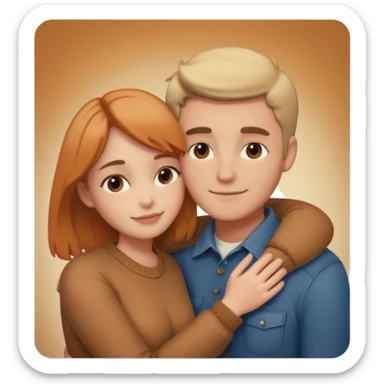 Couple hugs polaroid sticker