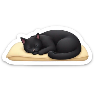 Black cat sleeping sticker