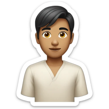 Indian boy with straight korean hairstyle sticker