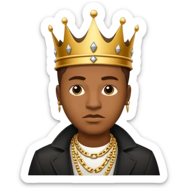 Gangster tilted crown king sticker
