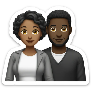 Black and white couple  sticker