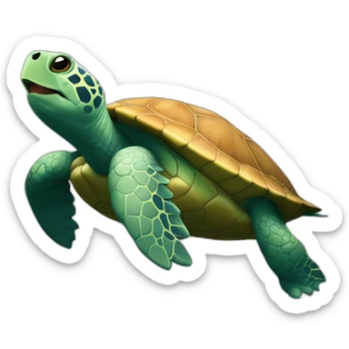 une tortue avec des ailes sticker