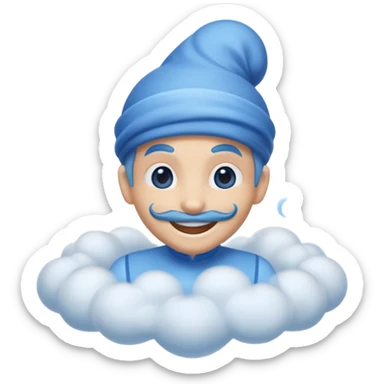 blue genie emerging smoke. sticker