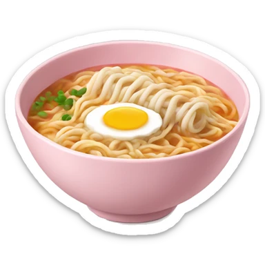 Ramen in a light pink bowl sticker