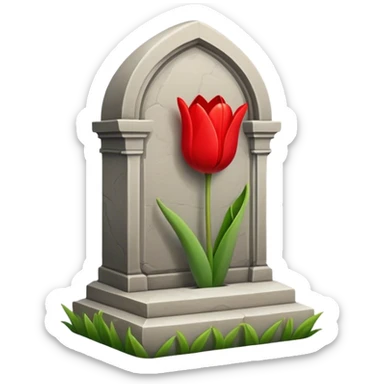 tomb with tulip sticker