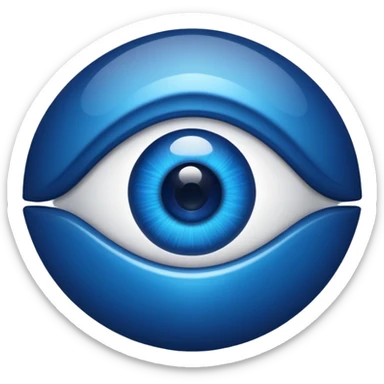 eye symbol, dark blue sticker