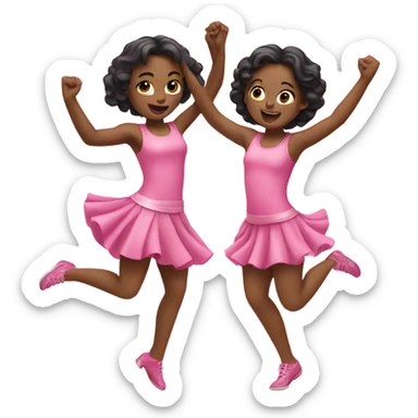 Two girls dancing pink  sticker