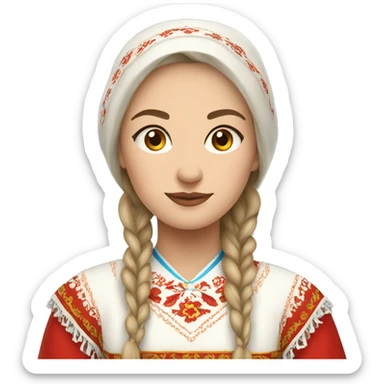 Russian woman wearing traditional russian clothing sticker