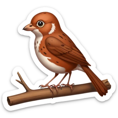 A curious fox sparrow perched on a thin branch. sticker