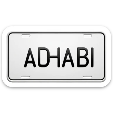 abu dhabi plate number sticker