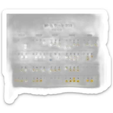 calender with typed dates and months sticker