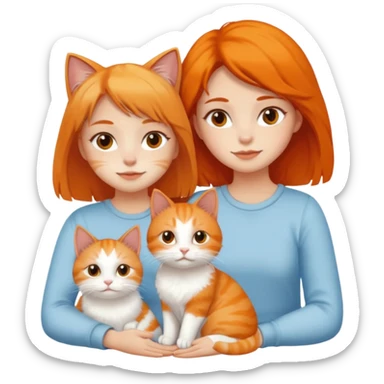 Two nasty girls with white and orange cat sticker