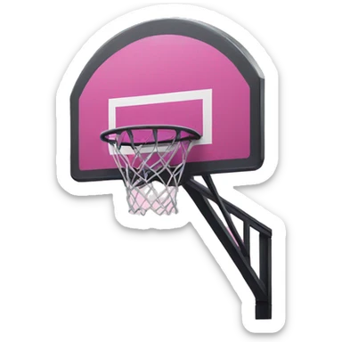 a pink basketball hoop sticker