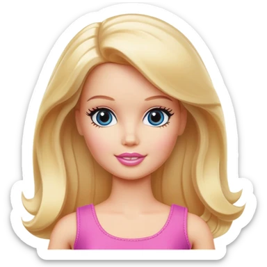 Barbie doll with blonde hair sticker