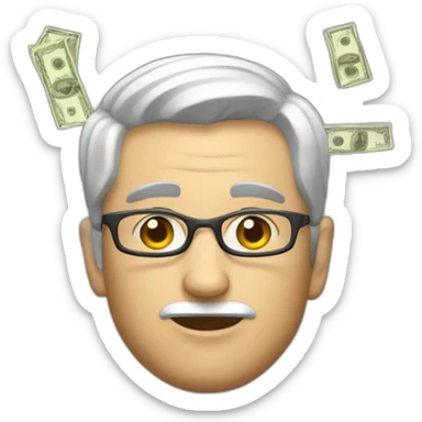 A man with lot of money sticker