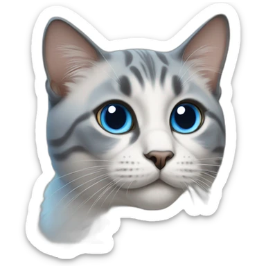 half-scottish, half-british, blue eyed cat sticker