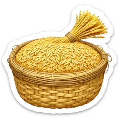 bundle of rice straw, simple, clear, no text sticker